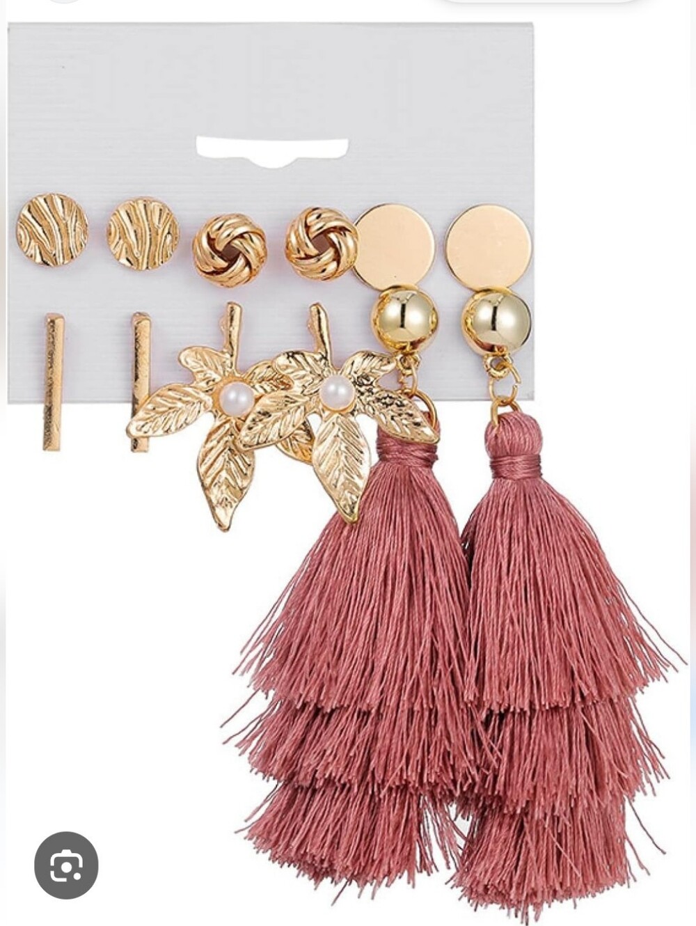 #18 6 Pairs/Set Fashion Bohemia European Hot Red Tassel Earring Set